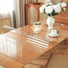 Clear Table Cover Protector Thick Plastic Table Cover, Table Protector For Dining Room Table, Waterproof Vinyl Tablecloth Table Pad Mat For Kitchen, Dresser, Writing Desk - Transparent - View 6