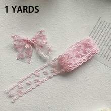 1碼甜美刺繡蕾絲緞帶蝴蝶結 DIY 裝飾飾邊，適用於衣飾、禮品包裝、手工藝品（寬4cm） - 花邊緞帶 - 查看 15