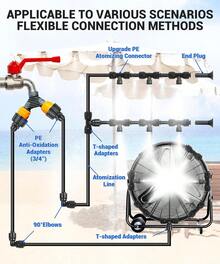 30FT Misters For Outside Patio Misters For Cooling (22 Mist Nozzles) Outdoor Water Patio Hose Greenhouse Mister System Outside Mist Backyard Trampoline For Waterpark Watering Misters For Cooling - ColorA - View 4