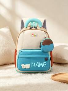 1pc Personalized Back To School Fashionable Cute Backpack With Mini Coin Purse, Zipper Closure Nylon Material, Adjustable Shoulder Strap, Hand-Carry, Suitable For School, Shopping, Daily Outings, Outdoor Trips. Birthday Gift - Multicolor - View 13