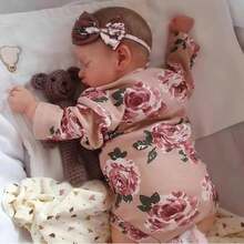 48 Cm Realistic Reborn Doll Girl, Full Body Vinyl Doll, Lifelike Newborn With Light Blonde Hair, Pink Sleeveless Bodysuit, Hand-Painted Eyes, Collector Doll As A Gift For Children And Adult Collectors - Multicolor - View 4
