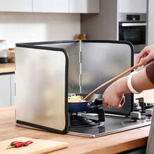 Foldable Stainless Steel Stove Oil Splash Guard, Heat Resistant Anti-Splatter Cooking Baffle, Portable Fold Kitchen Oil Block Screen For Gas Cooktop Stove Cooking Protection Easy To Clean - View 13