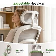 Ergonomic Office Chair & Height Adjustable Desk Chair Set, Swivel Mesh Desk Chair With Foldable Armrest, Adjustable Headrest & Lumbar Support For Home Office - Grey - View 3