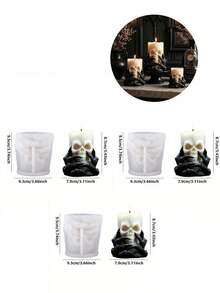 Skull Shaped Silicone Mold, Suitable For DIY Gothic Style Candles, Plaster Resin Crafts And Aromatherapy Diffuser Stones, Dark Theme Wax/Plaster Mold, Desktop Decoration, Perfect Gift For Crafters And Gothic Enthusiasts - Skull Column - View 8