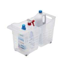 Organizador de Cozinha e Banheiro com Rodas Zylx Shopping USE Trolley Box Duo - Cesto Organizador Transparente 46x19x27cm - transparente - Ver 4