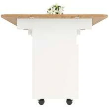 Modern Kitchen Island With Storage And Serving Cart - Natural and White - View 9