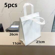 5 Pieces Multicolor Blank Fabric Hand Tote Organizer Bags, Portable Reusable Handheld Storage Pouches For Holiday Travel Wedding Party Small Item Decor Packaging - View 10