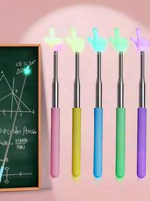 1pc/3pcs/6pcs Retractable Glow Baton - Multi-Functional Telescopic Light-Up Pointer, Random Color And Style, Guide Students Learning And Reading, Classroom Reading Pointer, Teacher's Classroom Reading Stick, Suitable For Teachers, Classrooms And Offices, Applicable For Teaching And Conducting, Home Or Classroom Use, Gift For Family, Friends, Colleagues, Stationery, School Supplies - Multicolor - View 4