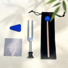 1 Set Garpu Tala yang Dapat Diatur - 136.1Hz/512Hz/4096C Set Garpu Tala Perak - Alat untuk Resonansi Suara Pribadi dan Latihan - Aksesori Perawatan Diri di Rumah, Ciptakan Suasana Yoga dan Meditasi, Hadiah Unik yang Elegan - Perak - View 3