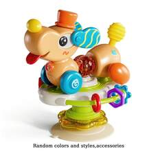 Cartoon Dog Suction Spinning Rattle Toy Fine Motor Training Multi Texture Sensory Early Learning Play Toy Hand Eye Coordination Brain Cognition Training Baby Shower Birthday Gift For Infants - Multicolor - View 13