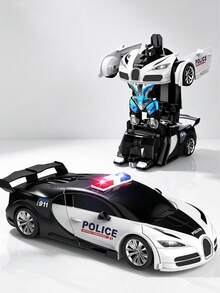 1件裝變形遙控車玩具，適合3-12歲男孩女孩，適合4-7歲男孩，2.4GHz遙控車，雙色燈光，快速變形，快速360°旋轉，一鍵變形 - 彩色 - 查看 2