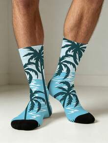 1/5/10 Pairs Multicolor Contrast Pattern Mid-Calf Socks, Fun Crazy Novelty Breathable Socks, Men's Gift, Fashion Preppy Style, Soft And Breathable, Daily Versatile, Sports, Casual Wear, Spring Summer Autumn Winter - Multicolor - View 20