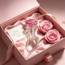 9pcs Unique Rose-Shaped Model Decorative Piece – Elegant Home Decoration, Perfect For Living Room Bookshelves, Nightstands & Entryway Cabinets. Artistic Gift Idea, Handcrafted Sculpture, Statement Piece, Gift Shoppe - Clear - View 1