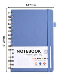 Cuaderno de espiral con líneas para mujeres & hombres, cuaderno para trabajo, toma de notas y suministros de oficina y escuela, A5, cuaderno con encuadernación de doble alambre perfecto para suministros de oficina & hogar y escuela - multicolor - Ver 16