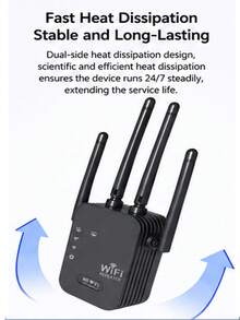 WiFi Extender Signal Booster For Home Office, 300Mbps WiFi Repeater 2.4GHz Dual Band Wireless Booster Long Range Covers Performance Home Cellular Repeater Amplifier - EU C Type Plug(220-240V) - View 4