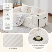 Modern Sofa Bed Frame Beige 2 Seat - 米色雙座 - 查看 2