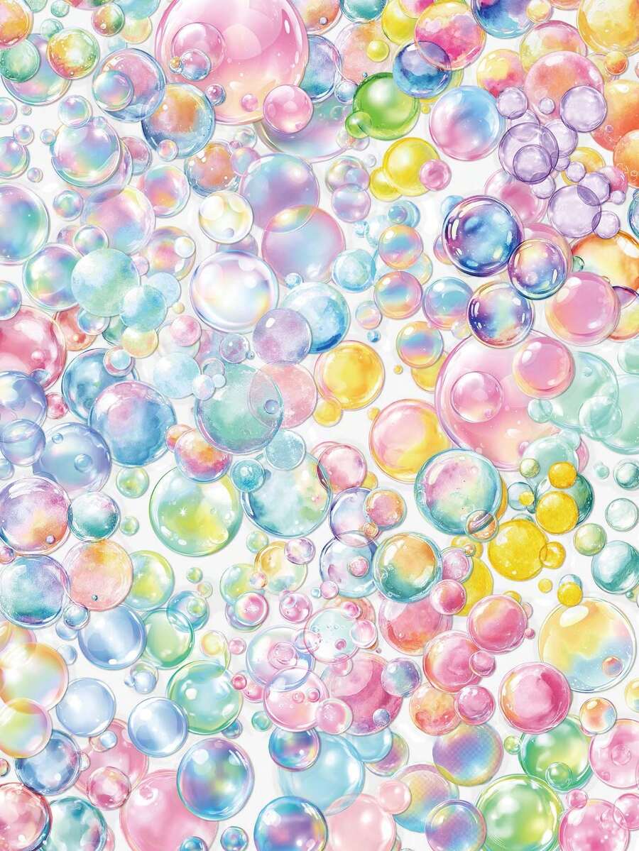 50PCS,Coloured Bubbles Mobile Phone Stickers,PET Material,Creative And Aesthetic Design Transparent Sticker,Suitable For Mobile Phone Cases, Tablets, Laptops, Suitcases, Cars, Notebooks, Handwritten Diaries, Scrapbook Supplies - 50pcs - View 1
