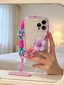 New Short Phone Lanyard Wrist Ring Multifunctional Strap INS Dopamine Floral Outdoor Key Case Anti-Lost Chain - Multicolor - View 6