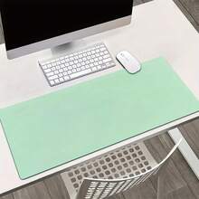 Alfombrilla de ratón de color verde menta sólido extendida, protector de escritorio impermeable y antideslizante, alfombrilla suave para teclado y escritura para oficina, hogar, portátil, computadora y juegos - Verde - Ver 1