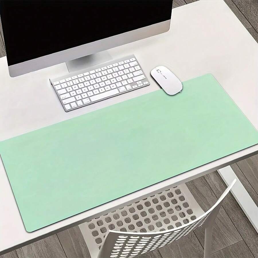 Alfombrilla de ratón de color verde menta sólido extendida, protector de escritorio impermeable y antideslizante, alfombrilla suave para teclado y escritura para oficina, hogar, portátil, computadora y juegos - Verde - Ver 1