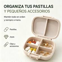 Portable Travel Pill Box, Pill Box, Small Pill Box | Portable Supplement And Medication Organizer And Dispenser For Pocket, Wallet, Weekly Pill Box, Portable Pill Box - Multicolor - View 3