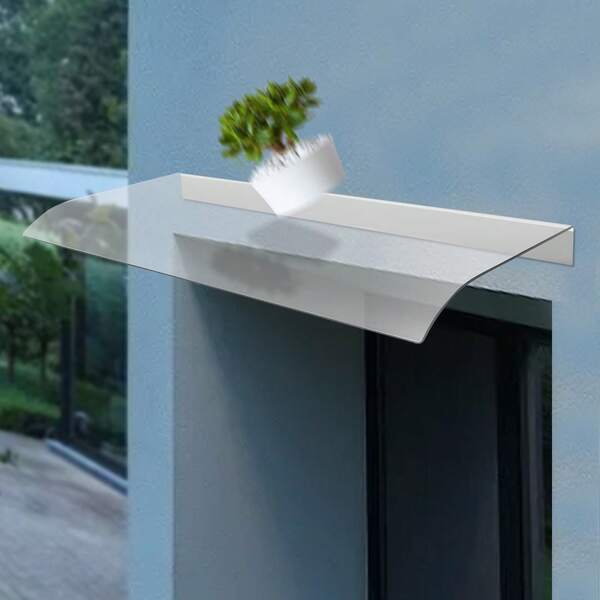 Awning Canopy UV Rain Snow Protection For Front Door Porch Patio Roof Rain Shelter Thicken Clear Cover Awning Polycarbonate Sheet No Brackets For Windows, Corridors, Patios(15.75 * 31.5)