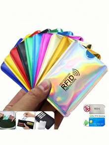 Anti-Demagnetization Silver Card, Bank Card Identity Shield, Anti-Scan, Anti-Magnetic, Anti-Theft, Anti-Stealing Card Sleeve, Card Sticker, Card Sleeve, Waterproof Card, Medical Card, ID Card Protector, Card Holder, Card Sleeve, Anti-Block Card Reader Lock, Bank Card, Identity Card Protector, Metal Aluminum Card Sleeve, Card Wallet, Wallet, Business Card Holder, Credit Card Holder, Women's Card Wallet, Men's Card Wallet, RFID Wallet - Multicolor - View 8