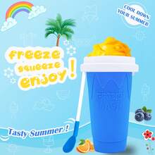 Squeeze-Style Smoothie Cup, Homemade Milkshake Cup, Squeeze Ice Maker Cup, Summer Quick Cold Drink Shaker Cup, Magic Quick Freeze Smoothie Cup With Lid And Straw, Suitable For Juice, Soda, Milk And Ice Cream - Multicolor - View 5