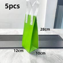5 Pieces Multicolor Blank Fabric Hand Tote Organizer Bags, Portable Reusable Handheld Storage Pouches For Holiday Travel Wedding Party Small Item Decor Packaging - View 16