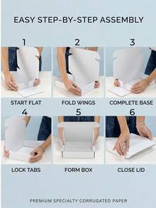 8-Pack - Sturdy White Corrugated Cardboard Boxes, Perfect For Small Businesses, E-Commerce, Shipping And Packaging | Gift And Storage Boxes, Corrugated Gift Boxes For Shipping And Packaging, Small Mailing Boxes, White Mailing Boxes, Flat Corrugated Cardboard, Document Mailing Boxes, Jewelry Packaging - White - View 3