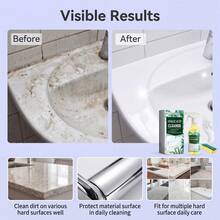 OUHOE 3/2/1PC Bathroom Cleaner, Household Tile Bathtub Limescale Remover Bathroom Glass Descaler Multi-Purpose Cleaning Agent, Multi-Purpose Oxalic Acid Cleaner, Cleans Surface Dirt Rust Stains Kitchen Bathroom Cleaning Brightening, Gift For Family And Friends Holiday (Random New And Old Style) - Mix - View 8