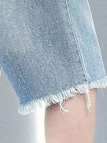 Young Boy New Fashion Distressed Casual Soft Basic Simple Blue Denim Distressed Shorts Spring Summer - Blue - View 5