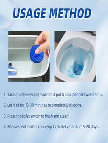 Lavender Scented Toilet Cleaning Effervescent Tablets, Toilet Cleaner To Remove Odor And Limescale, Household Cleaning Essential, Long-Lasting Fragrance, Suitable For Toilet, Bathroom, Automatic Deodorizing, Effectively Removes Stains And Phosphate Deposits, Universal Household Cleaning Tool - Multicolor - View 8