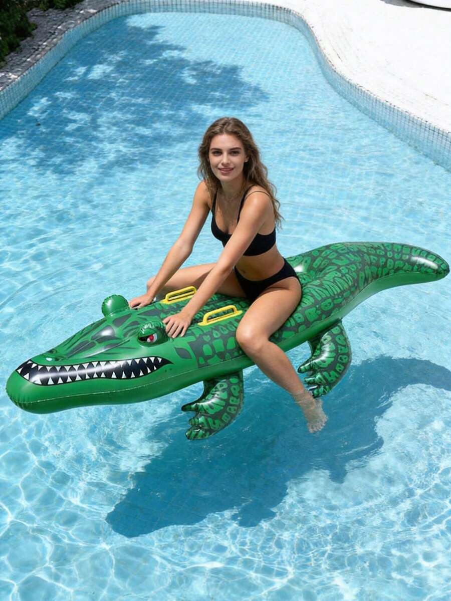 Crocodile Inflatable Float Ride, Large Inflatable Crocodile Riding Toy, Adult Water Floating Paddle Board, Suitable For Water Park Swimming - A - View 1