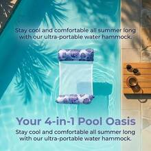Multifunctional Inflatable Water Hammock, Water Pool Floating Hammock Suitable For Adult Pool, Beach And Other Water Activities, Multifunctional PVC Pool Float, Lounge Chair And Drifting Function, Perfect For Travel And Home Swimming Pool - Multicolor - View 4