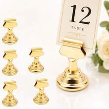 1/3/6 Piezas Soportes para Números de Mesa, Soportes de Tarjetas de Lugar de Metal Dorado Premium, Soportes de Tarjetas de Decoración de Mesa para Bodas y Fiestas - oro - Ver 2
