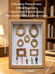 1 Set 3D Black Museum Silhouette 3D Photo Frame Set, Including Gold Resin Mini Frame Set, Celebrate Precious Memories In A Unique Way, Personalized And Distinctive Commemorative Photo Frame Accessories - Multicolor - View 15
