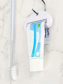 1pc Manual Plastic Toothpaste Squeezer, Vertical Bathroom Dispenser, Suitable For Toothpaste, Facial Cleanser, Hand Cream, No Electricity Needed, Home Bathroom Decor, Autumn Decoration, Back To School Season - Multicolor - View 1