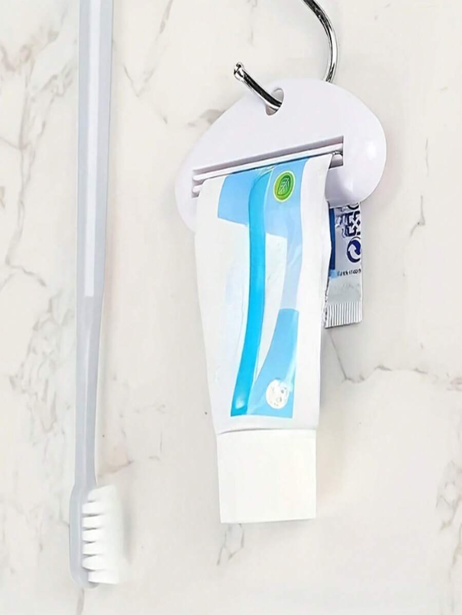 1pc Manual Plastic Toothpaste Squeezer, Vertical Bathroom Dispenser, Suitable For Toothpaste, Facial Cleanser, Hand Cream, No Electricity Needed, Home Bathroom Decor, Autumn Decoration, Back To School Season - Multicolor - View 1