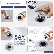 3pcs/Set, Sink Filter Drain Strainer Set, Fine Mesh Stainless Steel Food & Hair Catcher With ABS Overflow Stopper Rings, Round Removable Basket, Rustproof Easy-Clean Design, For Kitchen & Bathroom Sink, Universal Drainage Protector, Practical Househo - Strainer + Net Ring - View 7