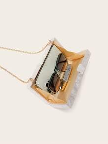 Mini Acrylic Striped Patchwork Bag - White - View 8