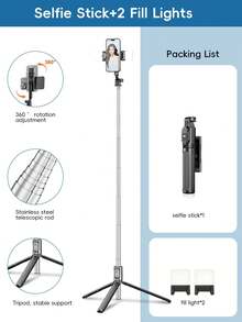 Tongkat Selfie Magnetik Bluetooth 130cm dengan Dudukan Ponsel, Cocok untuk Perekaman Video dan Dokumentasi Kehidupan. Dapat diperpanjang, rotasi 360 derajat, anti-guncangan, dapat dilipat menjadi tripod selfie portabel. Pengambilan gambar stabil, cocok untuk siaran langsung, dilengkapi dengan remote control, cocok untuk liburan musim panas, perjalanan, mudah dibawa, juga pilihan yang bagus sebagai hadiah. - 1,3 meter - View 13