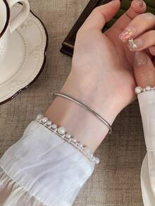 1 buah Jam Tangan Quartz Wanita Klasik Fashion untuk Bisnis Warna Emas/Perak, Cocok untuk Pemakaian Sehari-hari, Hadiah Ulang Tahun/Wisuda, Pesta Kasual - Perak - View 5