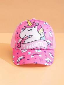 1PC Kids Cartoon Unicorn Baseball Cap, Fashionable Colorblock Duck Bill Hat, Suitable For Kids Daily, Vacation, School Sun Protection, Multiple Styles Available - Multicolor - View 9