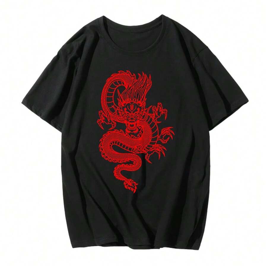 In-Stock Cross-Border2021Spring And Summer New Style Loose Round-Neck Floral Print Short Sleeves T Women's T-Shirts For Dropshipping - 黑色 - 查看 1