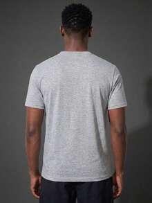 Camvyn Men's Summer Casual Fashion Henley Neck Slim Fit Short Sleeve T-Shirt - Grey - View 2