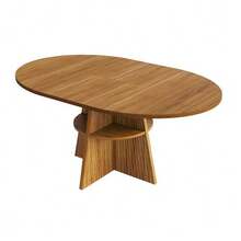 Extendable Dining Table With Open Storage Compartment In The Legs, Multifunctional Space-Saving Table For Small Rooms, Living Rooms And Dining Rooms, Thick Tabletop, Rounded Corners, Black Color. - 卡其色 - 查看 6
