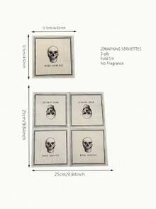 20pcs/50pcs Halloween Theme Napkins, Skull-Centered Design, Exquisite Printing, Perfect Table Decor For Halloween, Day Of The Dead Party, Friends Gathering And Other Holiday Events - Multicolor - View 3