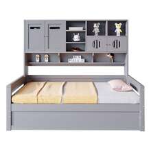 Sofa Bed Frame Made Of Wood 90 X 200 Cm – Multifunctional Storage Space, Hydraulic - Grey - View 4