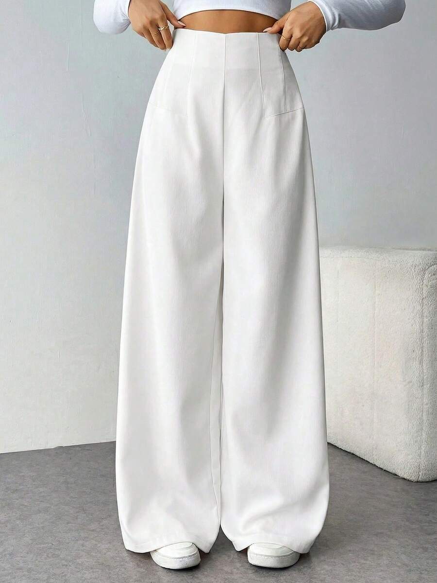 Women Pants - 白色 - 查看 1